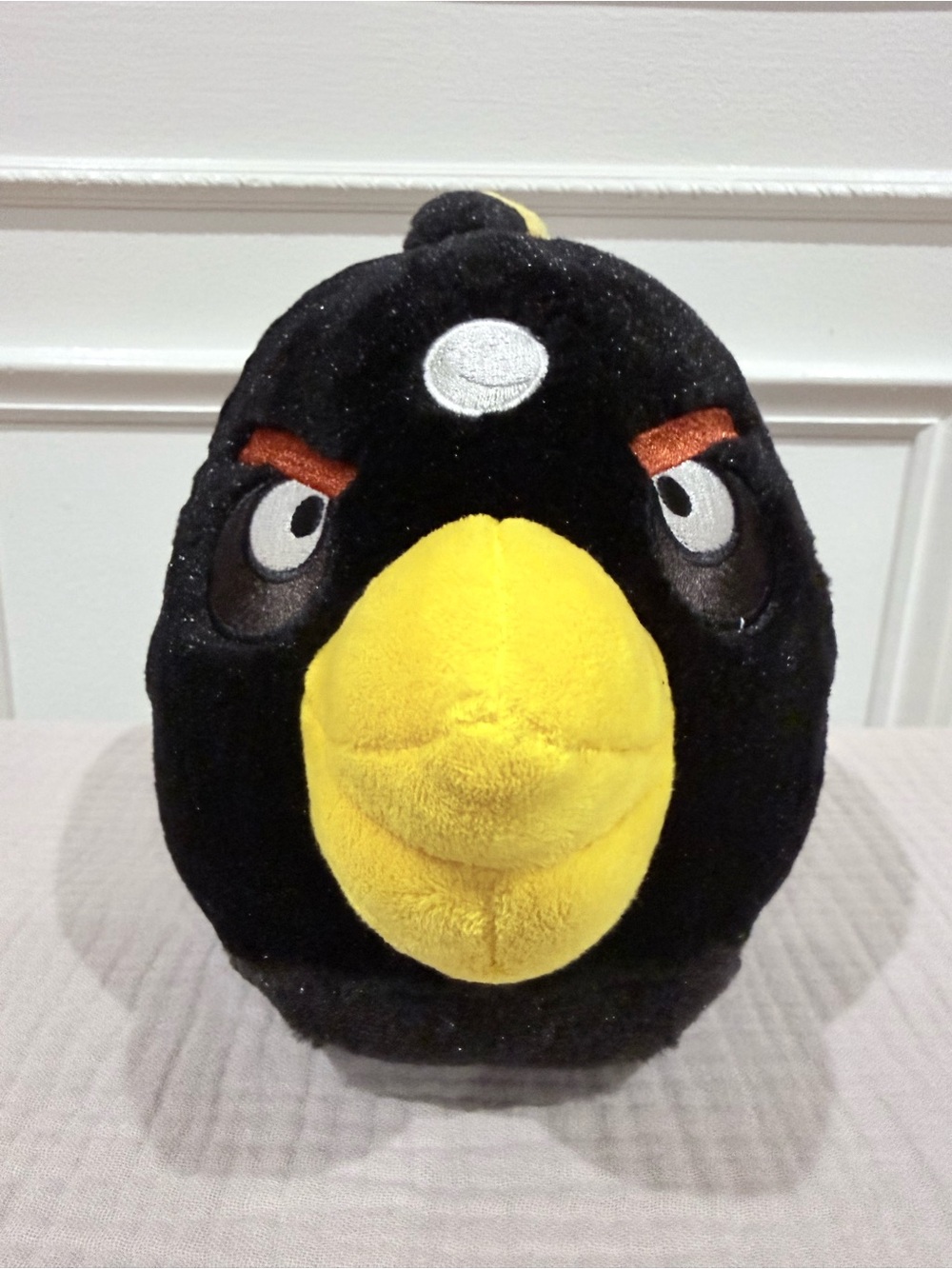 Rare 2010 Angry Birds Black Bird Plush 8“ Commonwealth White Bomb